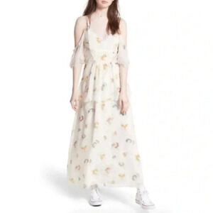 Free People Ivory Magnolia Maxi Dress Women's B706